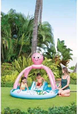 Productafbeelding van Inflatable Play Area - INTEX - Octopus - 229 Liters - 2 years and over - 234 x 183 x 150 cm - Includes: 2 inflatable rings