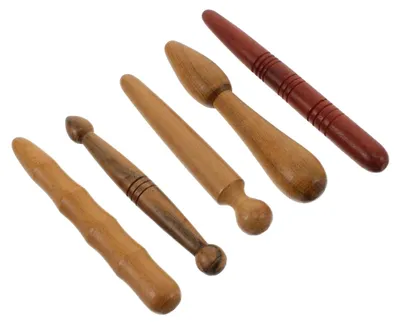 Produktbild von 5 Stück Akupressur-Massage Holz Meridian Triggerpunkt Massagestäbe für Fußreflexzonen und Ganzkörperentspannung
