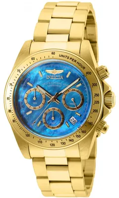 Productafbeelding van Invicta Speedway 28671 dameshorloge - Quartz uurwerk - Roestvrij staal met blauwe wijzerplaat - 39 mm