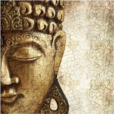 Produktbild von Fototapete Spirituell - Vliestapete - Bildtapete UV-beständig Buddha gold Vintage Wandtapete geruchsfrei