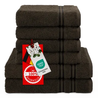 Produktbild von Hammetex Handtücher Set 6-teilig – 2 Badetücher 70x140 cm, 4 Handtücher 50x100 cm, 100% Baumwolle,