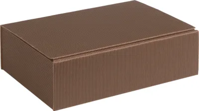 Produktbild von Geschenkbox aus offener Wellpappe, Geripptes Karton BRAUN, Format 20x14x7cm, 100 St.