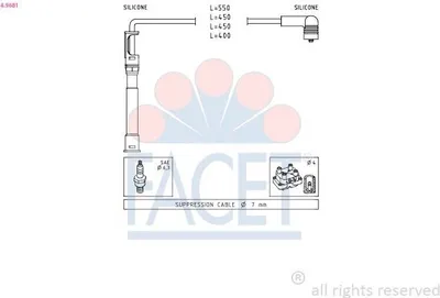 Produktbild von FACET 4.9681 Zündkabelsatz Zündleitungssatz für RENAULT CLIO II (BB0/1/2, CB0/1/2) TWINGO I (C06) KANGOO (KC0/1) KANGOO Express (FC0/1)