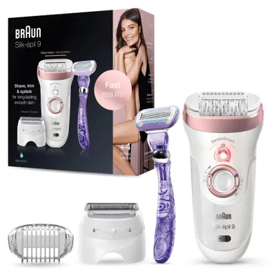 Immagine prodotto di Braun Silk Epil 9 SensoSmart 9/870 Epilatore Ricaricabile Rosa Bianco 40 Pinzette