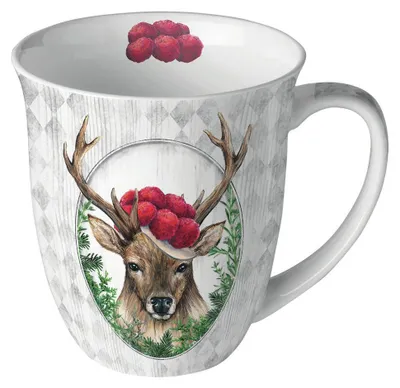 Produktbild von Porzellan-Becher 0,4 L - Deer in frame