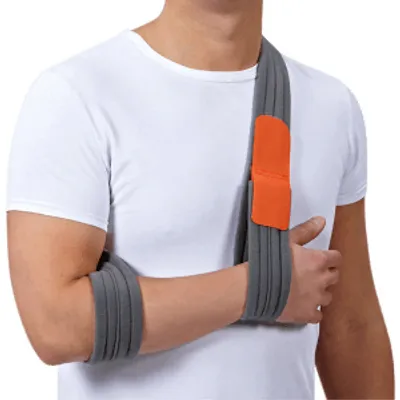 Produktbild von Matchu Sports Verstellbare Schulterbandage Links/Rechts - Armschlinge Mitella - Schulterstütze für Frauen und Herren