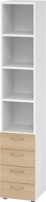 Produktbild von bümö smart Schubladen Regal - 4 Schübe - Nachbildung: Weiß/Eiche