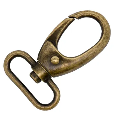 5 Bolzen-Karabiner Karabinerhaken altmessing 32x58 mm