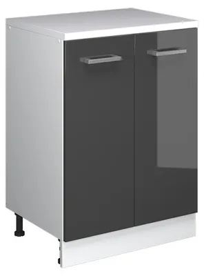 Image de Meuble sous pente Vicco R-Line Anthracite Haute brillance 60cm sans pente avec 2 portes, Model 61770