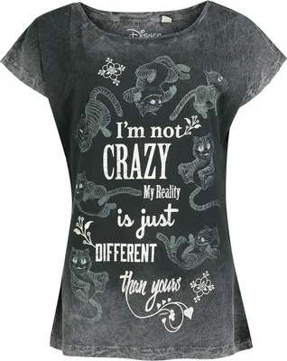 Produktbild von Alice In Wonderland T-Shirt Damen I Am Not Crazy grau L
