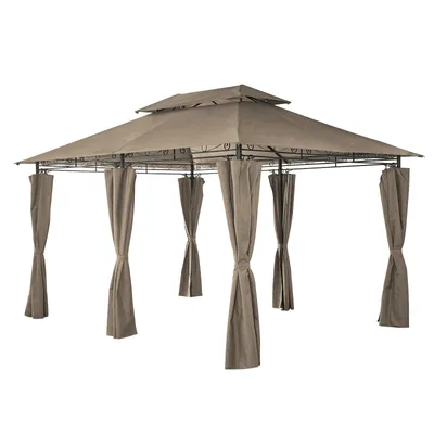 Produktbild von Mondeer Gartenpavillon 3x4m Premium Pavillon Metallrahmen Stabil Wasserdicht Khaki