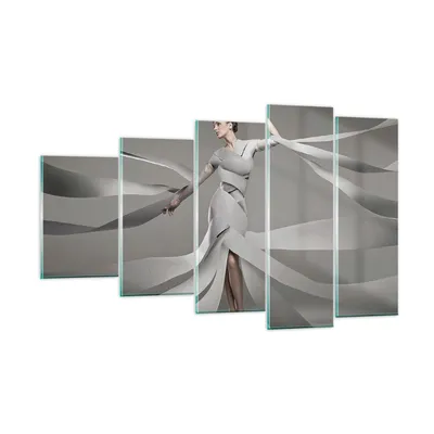Produktbild von Bilder auf glas - Frau Modell Streifen Emotionen - 100x60cm - Glasbilder - Wandbilder - Kunstdruck - zum Aufhängen bereit - Wanddekoration aus Glas - Glas Bilder - Wandbild auf Glas - GEG100x60-2612