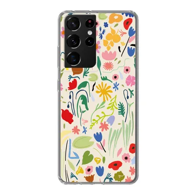 Produktbild von MuchoWow® Handyhülle Schutzhülle Hülle für Samsung Galaxy S21 Ultra Blumen - Muster - Pflanzen Silikon Softcase Handy Hülle - Mobiltelefon