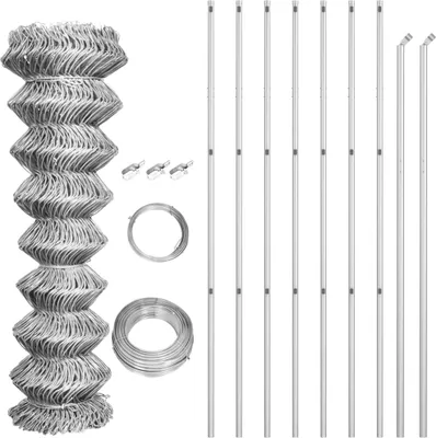 Image de vidaXL Clôture grillagée avec poteaux Acier galvanisé 15×1,5 m Argenté