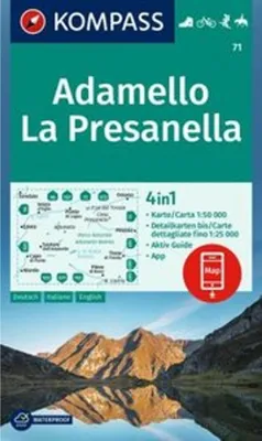 Obrázek produktu pro KOMPASS Wanderkarte 71 Adamello, La Presanella 1:50 000