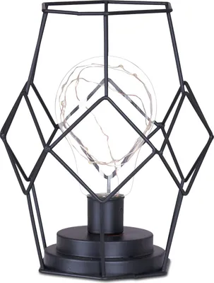 Produktbild von Tischlampe Metall Schwarz LED 17x22cm Lampe Standleuchte Leuchte Deko