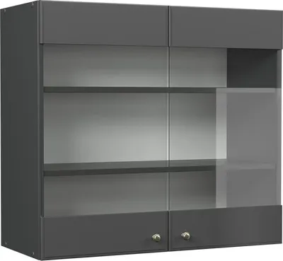 Produktbild von Küchenglasschrank Vicco Fame-Line Anthrazit-Gold Landhaus 80 cm, Model 56989