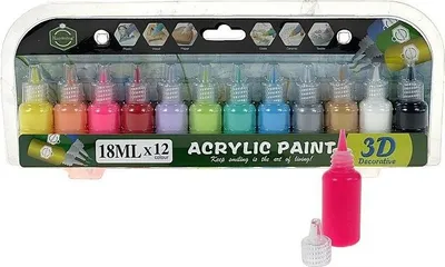 Immagine prodotto di Vernice acrilica 18ml 12 colori