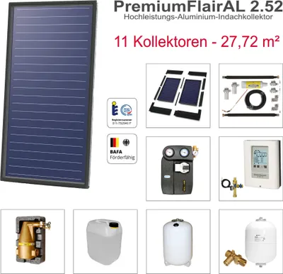 Produktbild von Solarbayer PremiumFlairAL Indach-Solarpaket 11 Bruttofläche 27,72 m² Solaranlage