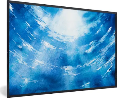 Produktbild von MuchoWow® MuchoWow® Gerahmtes Poster Wasser - Meer - Sonne 90x60 cm - Poster mit zchwarzem Bilderrahmen - Fotorahmen - Foto-Plakat