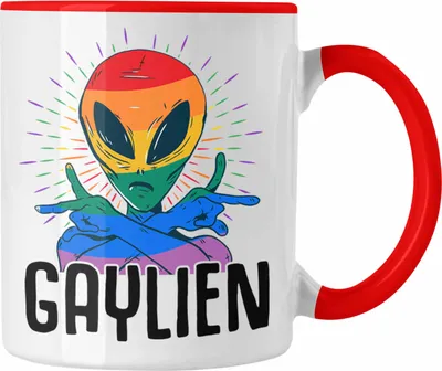 Produktbild von Trendation - Gaylien Tasse Geschenk Schwule Lesben LGBTQ Bisexuel Transgender Geschenkidee (Rot)