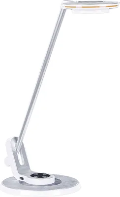 Obrázok produktu pre BELIANI LED stolová lampa strieborná kovová kancelárska lampa s nastaviteľným ramenom a stmievačom USB port