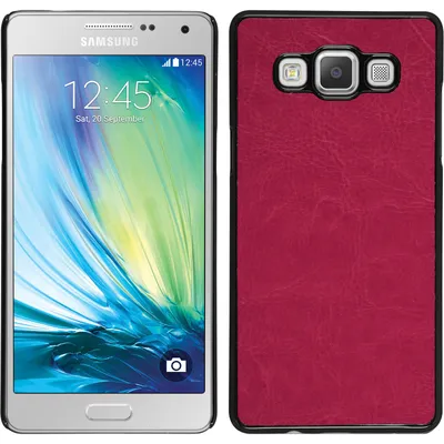 Produktbild von PhoneNatic Case kompatibel mit Samsung Galaxy A7 (A700) - Hülle pink Lederoptik Hard-case + 2 Schutzfolien