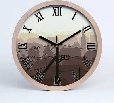 Produktbild von Holzuhr 20fi cm wanduhr - schwarze Spitzen - Stadtnetzspannung