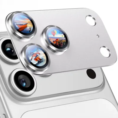 Produktbild von 6x Kameraschutzglas für iPhone 17 Pro Silber Aluminium Tempered Glas Linse Kamerafolie