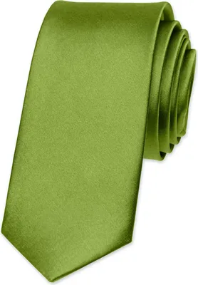 Produktbild von Krawatte Herren Hochzeit Konfirmation Slim Tie Retro Business Schlips schmal Autiga® olivgrün