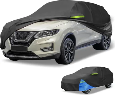 Produktbild von Wasserdichte Autoabdeckung Auto Outdoor Vollabdeckung fš¹r Nissan X-TRAIL 210D Oxford-Stoff Schwarz Blau mit Tš¹rrei?verschluss Alle Wetter Regen Sonne Schnee Schutz