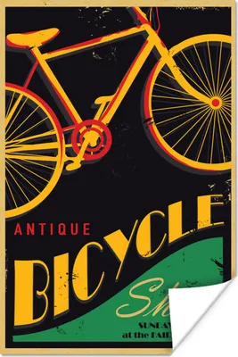 Produktbild von MuchoWow® Poster Vintage Poster Fahrrad 40x60 cm - Plakate für die Wand - Poster Babyzimmer