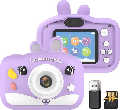 Produktbild von 1080P-Digitalkamera fuer Kinder, digitale Videokamera fuer Kinder, Doppelobjektiv, 2,0-Zoll-IPS-Bildschirm, 8-facher Zoom, Selfie-Timer, OTG, Musik, Spiele, eingebauter Akku mit 32 GB TF-Karte, USB-Kartenleser, Umhaengeband, Geburtstags- und Weihnachtsgeschenk fuer Jungen und Maedchen