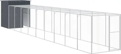 Obrázok produktu pre vidaXL Klietka pre kurčatá s výbehom antracitová 165x1067x181cm oceľ pozinkovaná