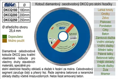 Image de Meule diamantée 250x25,4mm pour machines de découpe