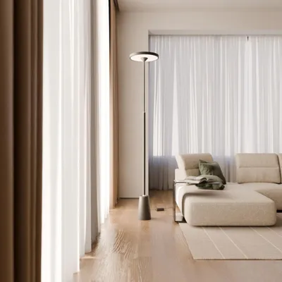 Produktbild von LUMIÈRE Design Stehleuchte 'Nemaris' dimmbar App Up Downlight Marmor Schwarz