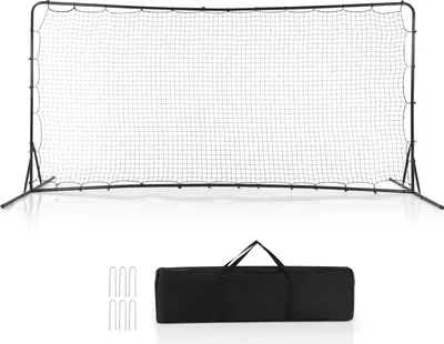 Obrázek produktu pro COSTWAY fotbalová branka pro děti, 372,5 x 182,5 cm fotbalové branky na zahradu, fotbalová branka s taškou černá