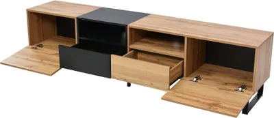 Produktbild von Fortuna Lai Lowboard Wildeiche Stehend TV-Schrank Fernsehtisch, zweifarben Design mit Schubladen und 2 Türen vintage, Breite 190 cm