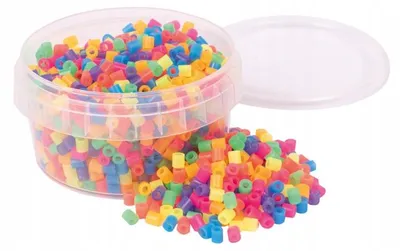 Produktbild von Playbox Bügelperlen Neon-Mix 5 mm im Behälter 1000 Stk.