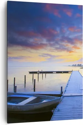 Produktbild von Bild auf Leinwand - Leinwandbild - Einteilig - Niederlande Natur Meer Sonnenuntergang - 70x100cm - Wand Bild - Wandbilder - Leinwanddruck - Wanddekoration - Leinwand bilder - Wandbild - PA70x100-2213