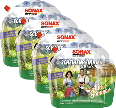 Produktbild von 4x SONAX ScheibenReiniger gebrauchsfertig AlmSommer 3 L