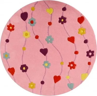 Zdjęcie produktu dla Dětský koberec Kids Flowers pink round (100x100 cm)