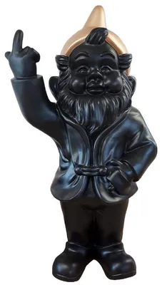 Produktbild von Casa Padrino Luxus XXL Deko Skulptur Gartenzwerg Schwarz / Gold H. 170 cm - Große Gartenskulptur - Luxus XXL Garten Deko Figur