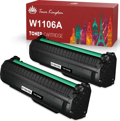 Produktbild von 2-Pack Toner kompatibel für HP W1106A 106A Laser 107a 107w MFP 135w 135wg 137fnw Inklusive Chip,Schwarz