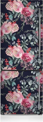 Produktbild von Magnetfolie Magnete Küche Kühlschrank Dekoration 60x205 cm - Blumen und Blätter