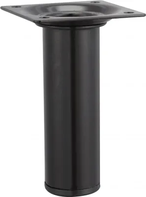 Image de Pied de meuble cylindrique fixe acier époxy noir, 10 cm