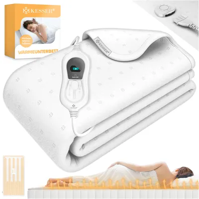 Produktbild von KESSER® Wärmeunterbett mit Abschaltautomatik Fernbedienung | Heizdecke mit 3 Temperaturstufen | Wärmebettunterlage fürs Bett Matratzenheizung | Wärmedecke aus weichem Vlies Heizkissen