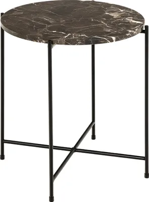Zdjęcie produktu dla Avila stół narożny Ø42cm marmur brązowy.