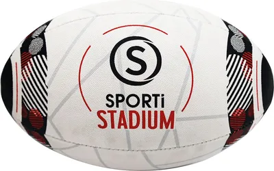 Produktbild von Teamswear Stadium (Size 5) Rugbyball - Weiß / Rot | Größe: S.5