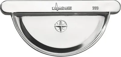 Produktbild von Zambelli Endstück zum stecken Titanzink halbrund für Rinnengröße 333 mm